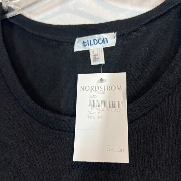 Black Ruched Dress Knit Midi Bodycon XL - Picture 7 of 10